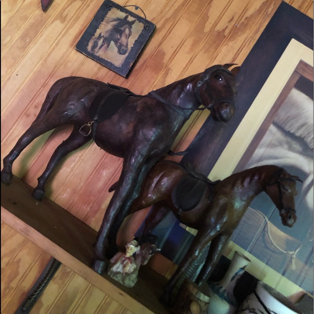 Medium antique leather horse
